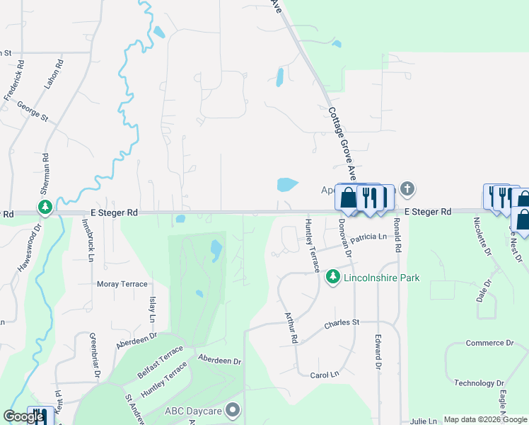 map of restaurants, bars, coffee shops, grocery stores, and more near 915 231st Street in Crete