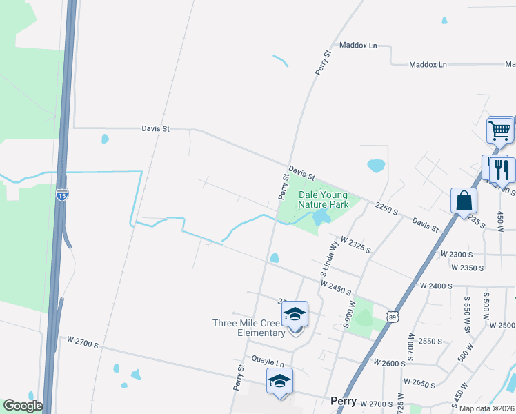 map of restaurants, bars, coffee shops, grocery stores, and more near 2360 Perry Street in Perry