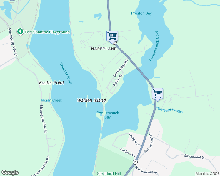 map of restaurants, bars, coffee shops, grocery stores, and more near 2 Point Street in Preston