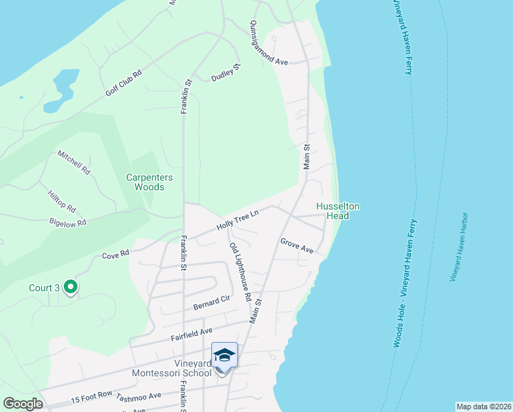 map of restaurants, bars, coffee shops, grocery stores, and more near 37 Holly Tree Lane in Tisbury