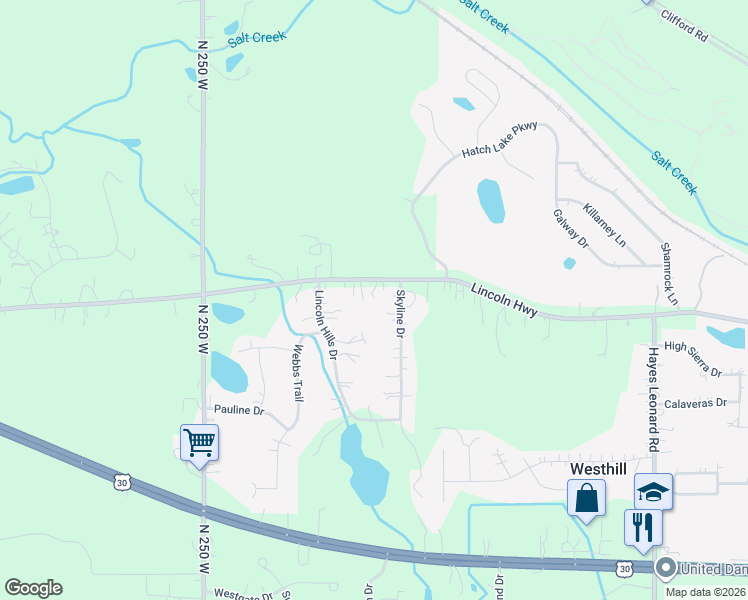 map of restaurants, bars, coffee shops, grocery stores, and more near 212 Joliet Road in Valparaiso