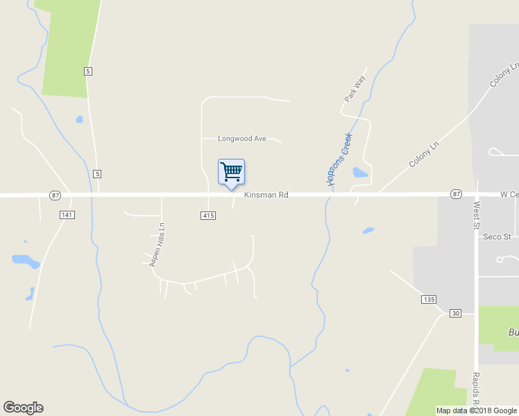 map of restaurants, bars, coffee shops, grocery stores, and more near 13159 Kinsman Road in Burton