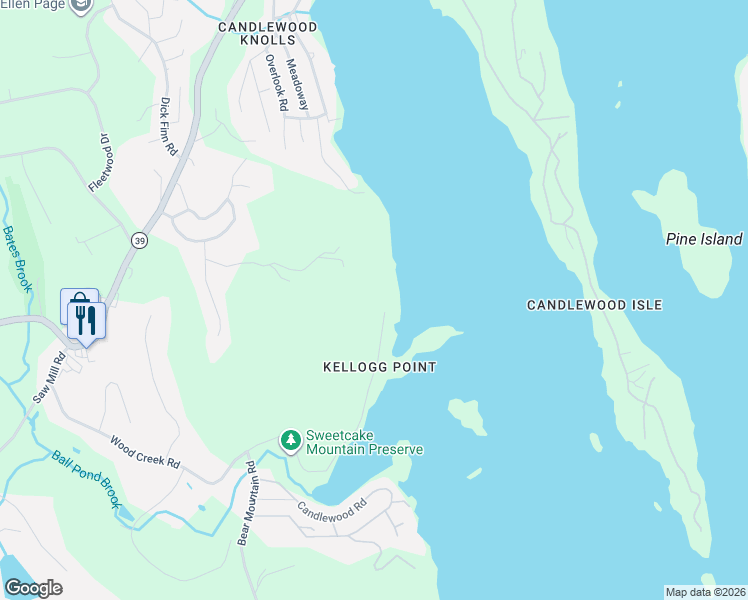 map of restaurants, bars, coffee shops, grocery stores, and more near 91 Wood Creek Road in New Fairfield