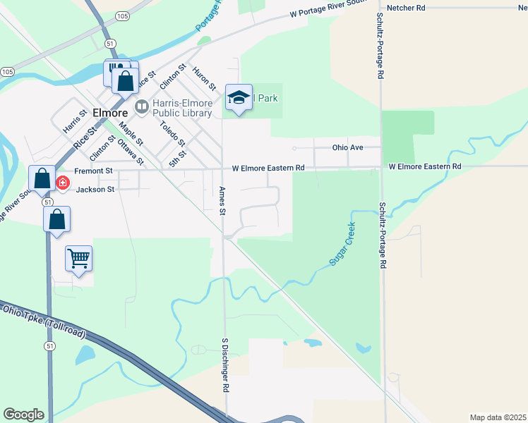 map of restaurants, bars, coffee shops, grocery stores, and more near 570 Bradford Court in Elmore