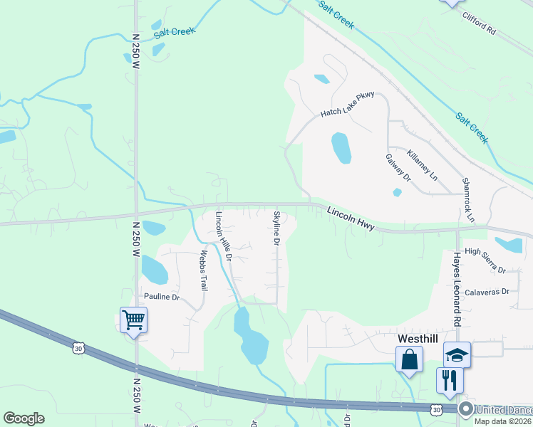 map of restaurants, bars, coffee shops, grocery stores, and more near 212 Joliet Road in Valparaiso