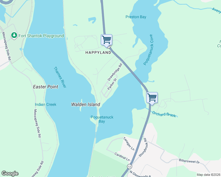 map of restaurants, bars, coffee shops, grocery stores, and more near 2 Point Street in Preston