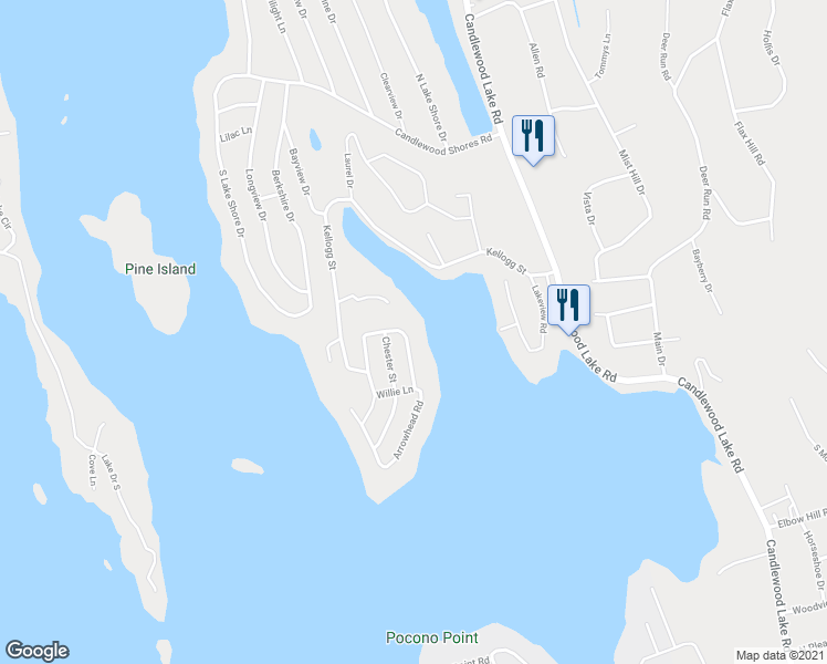 map of restaurants, bars, coffee shops, grocery stores, and more near 64 Arrowhead Road in Brookfield