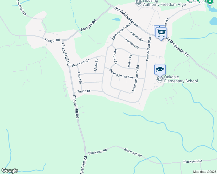map of restaurants, bars, coffee shops, grocery stores, and more near 98 Massachusetts Road in Montville
