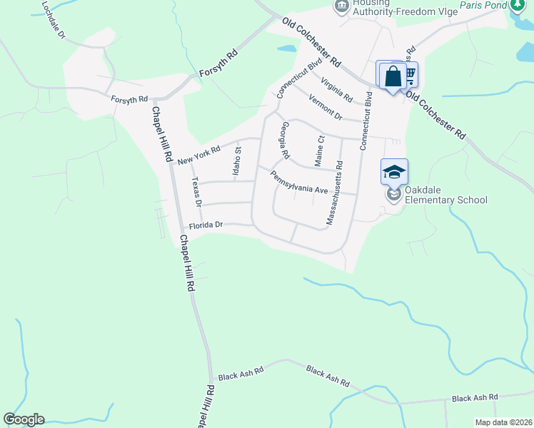 map of restaurants, bars, coffee shops, grocery stores, and more near 98 Massachusetts Road in Montville