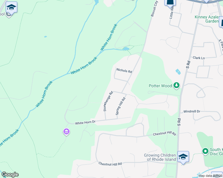 map of restaurants, bars, coffee shops, grocery stores, and more near 67 Stonehenge Rd in South Kingstown