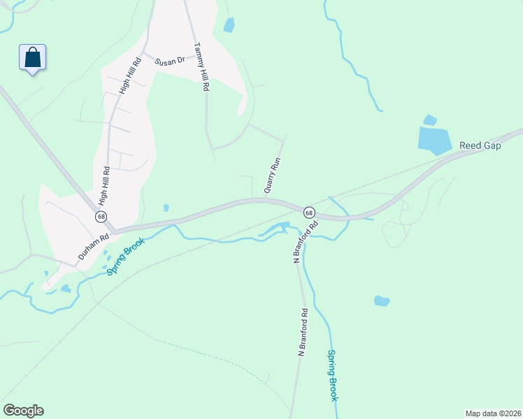 map of restaurants, bars, coffee shops, grocery stores, and more near 1461 Durham Road in Wallingford