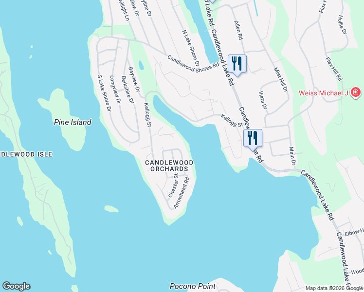 map of restaurants, bars, coffee shops, grocery stores, and more near 64 Arrowhead Road in Brookfield