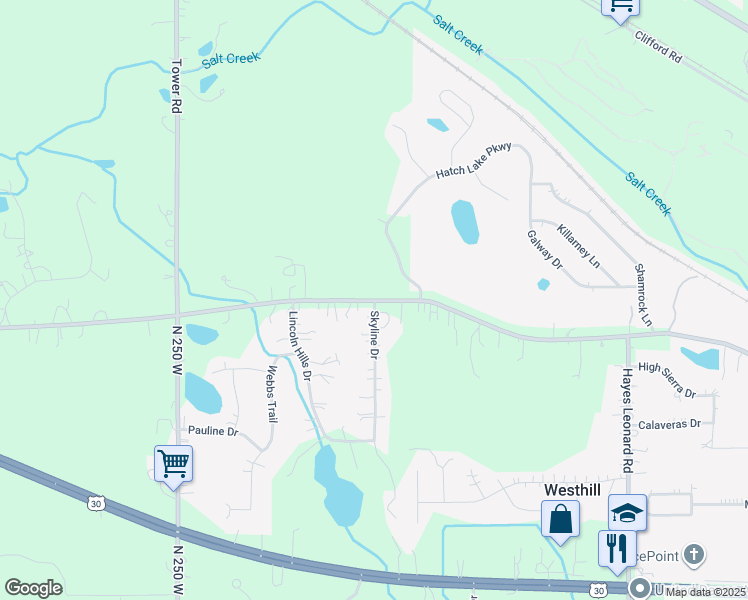map of restaurants, bars, coffee shops, grocery stores, and more near 225 West Joliet Road in Valparaiso