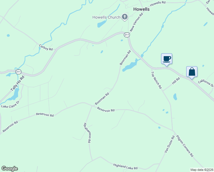 map of restaurants, bars, coffee shops, grocery stores, and more near 57 Boorman Road in Middletown