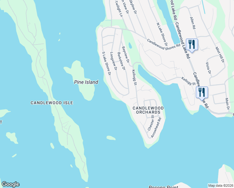 map of restaurants, bars, coffee shops, grocery stores, and more near 80 South Lake Shore Drive in Brookfield