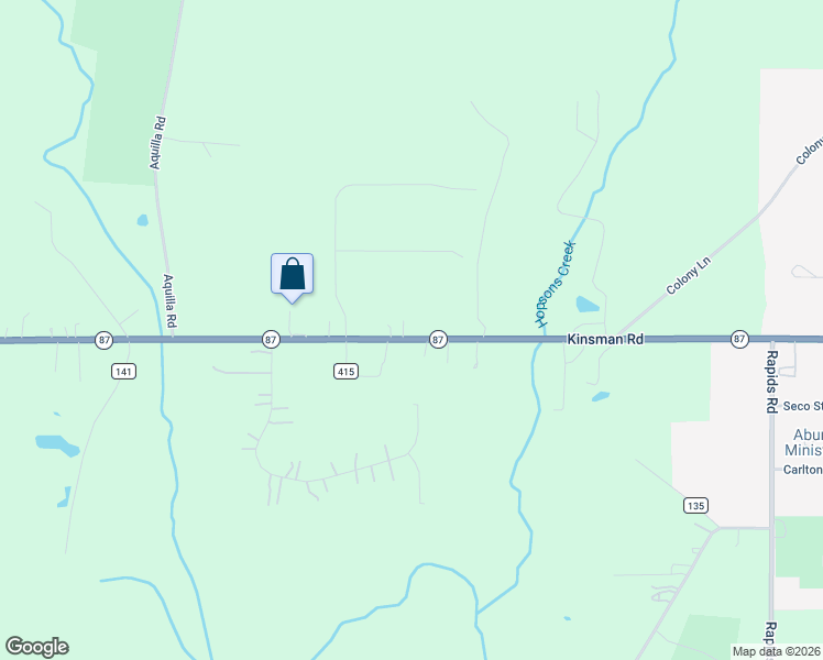 map of restaurants, bars, coffee shops, grocery stores, and more near 13159 Kinsman Road in Burton