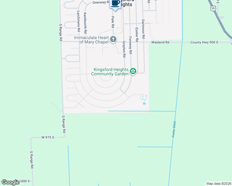 map of restaurants, bars, coffee shops, grocery stores, and more near 702 Grayton Road in Kingsford Heights
