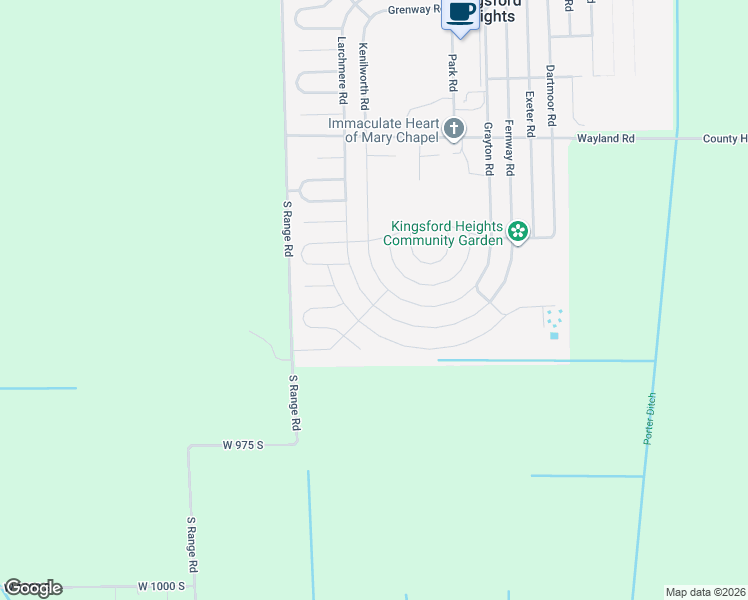 map of restaurants, bars, coffee shops, grocery stores, and more near Larchmere Road in Union Mills