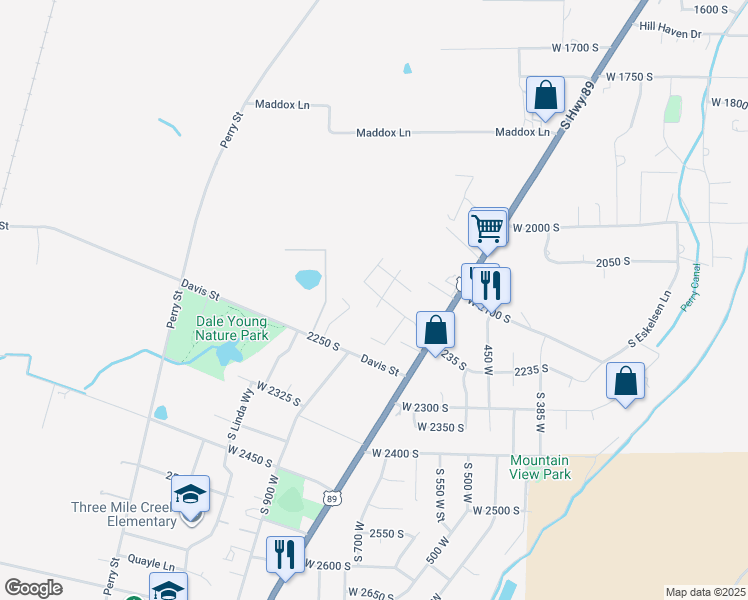 map of restaurants, bars, coffee shops, grocery stores, and more near 2216 South 700 West in Perry