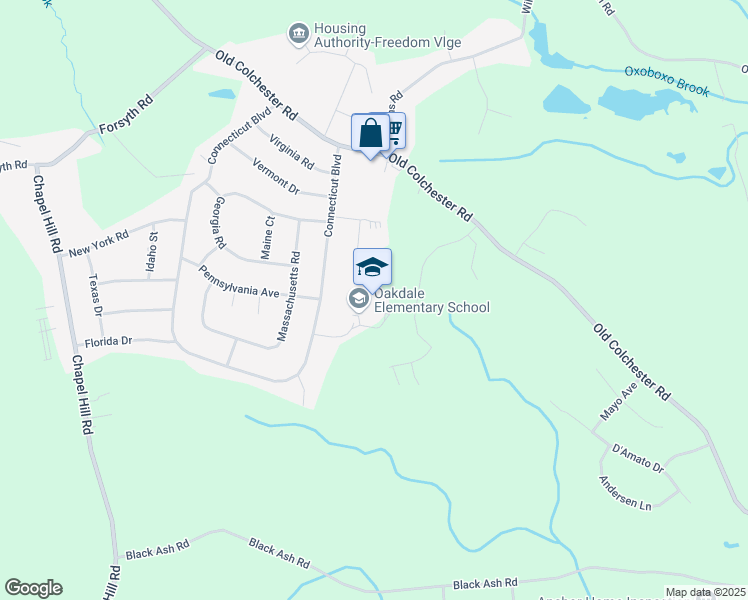 map of restaurants, bars, coffee shops, grocery stores, and more near 30 Indiana Circle in Montville