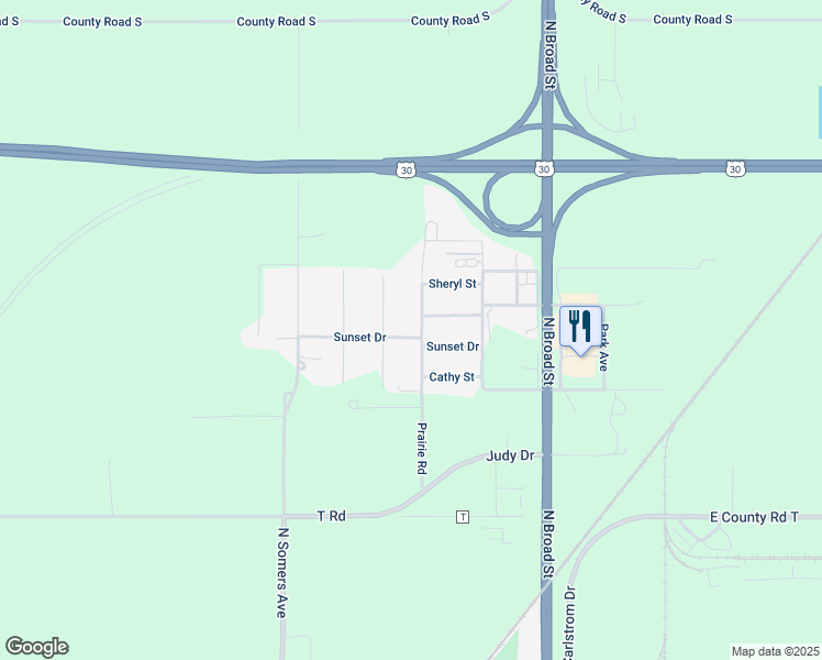 map of restaurants, bars, coffee shops, grocery stores, and more near 4429 Prairie Road in Fremont