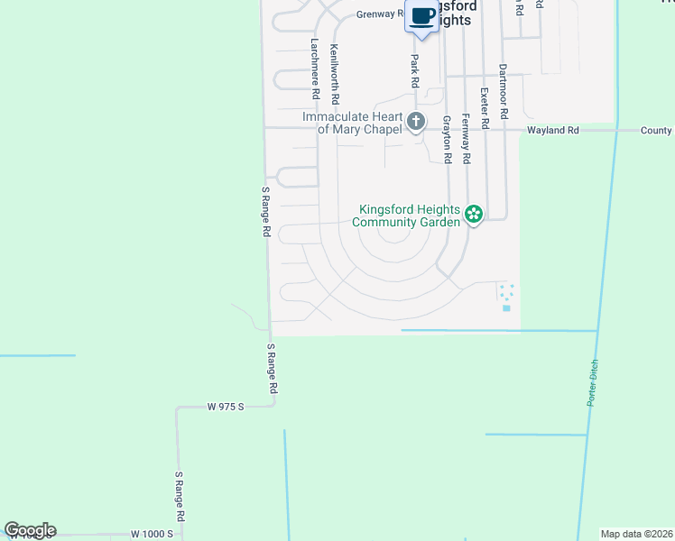 map of restaurants, bars, coffee shops, grocery stores, and more near in Kingsford Heights