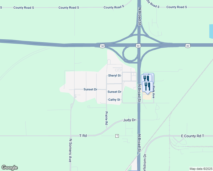 map of restaurants, bars, coffee shops, grocery stores, and more near 4429 Prairie Road in Fremont