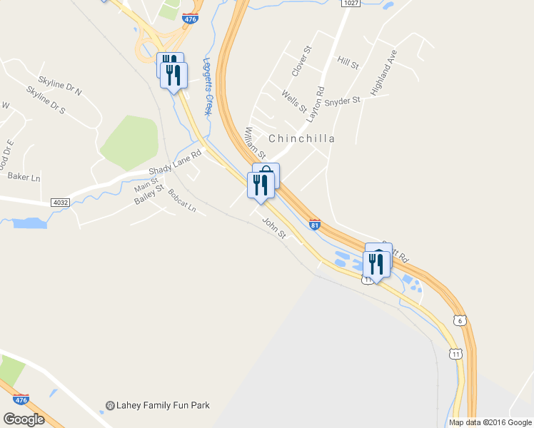 map of restaurants, bars, coffee shops, grocery stores, and more near 323 Northern Blvd in Clarks Summit
