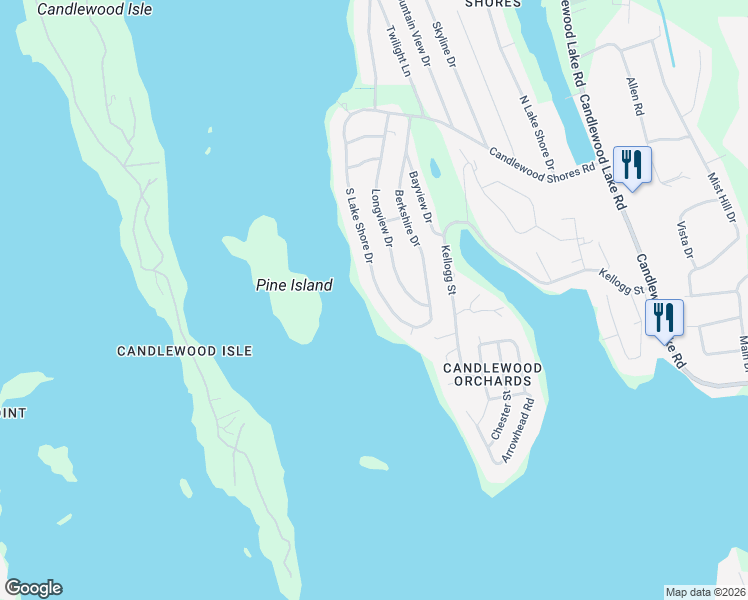 map of restaurants, bars, coffee shops, grocery stores, and more near 68 South Lake Shore Drive in Brookfield