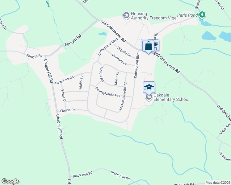 map of restaurants, bars, coffee shops, grocery stores, and more near 29 Pennsylvania Avenue in Montville