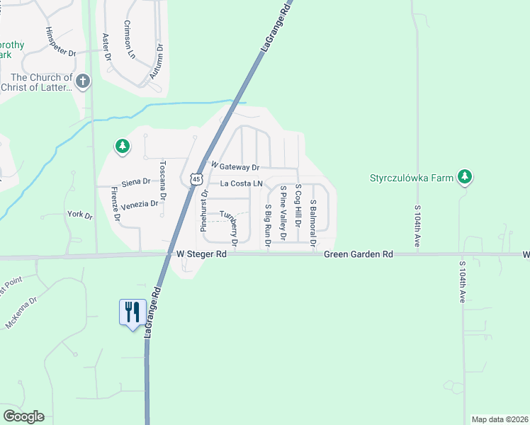 map of restaurants, bars, coffee shops, grocery stores, and more near 22951 Long Beach Drive in Frankfort
