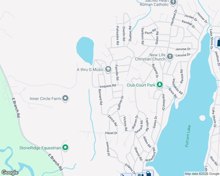 map of restaurants, bars, coffee shops, grocery stores, and more near 14 Newburgh Rd in Patterson