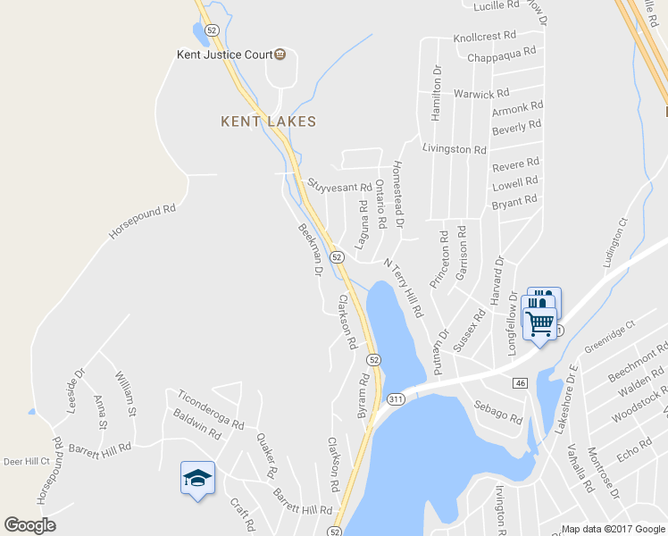 map of restaurants, bars, coffee shops, grocery stores, and more near 767 New York 52 in Carmel Hamlet