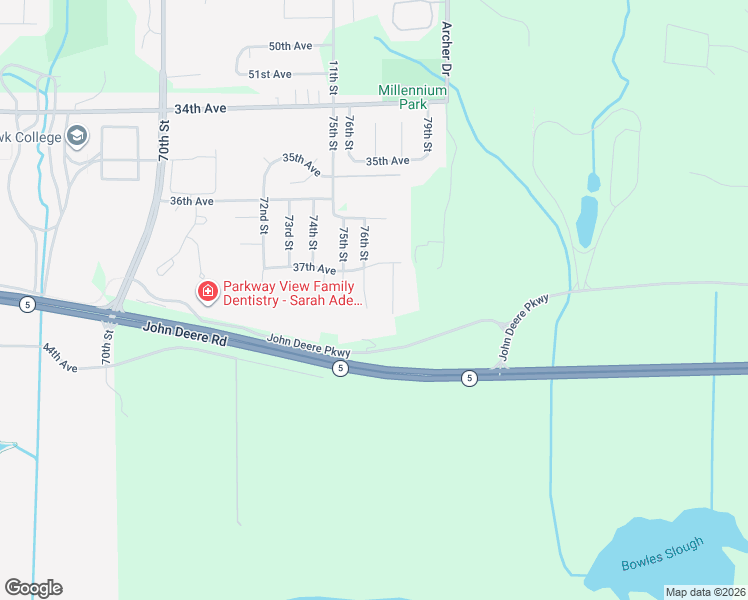 map of restaurants, bars, coffee shops, grocery stores, and more near 3714 76 St Ct in Moline