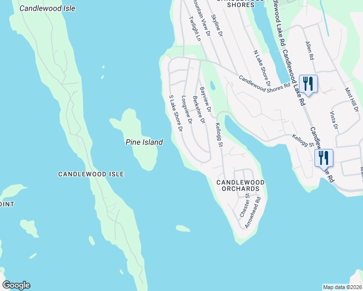 map of restaurants, bars, coffee shops, grocery stores, and more near 68 South Lake Shore Drive in Brookfield