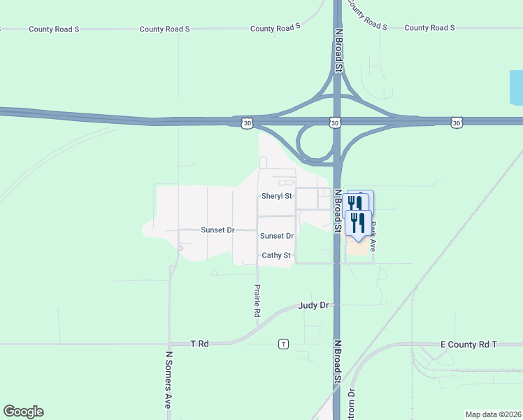 map of restaurants, bars, coffee shops, grocery stores, and more near 4429 Prairie Road in Fremont