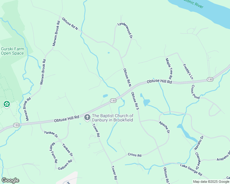 map of restaurants, bars, coffee shops, grocery stores, and more near 78 Obtuse Hill Road in Brookfield