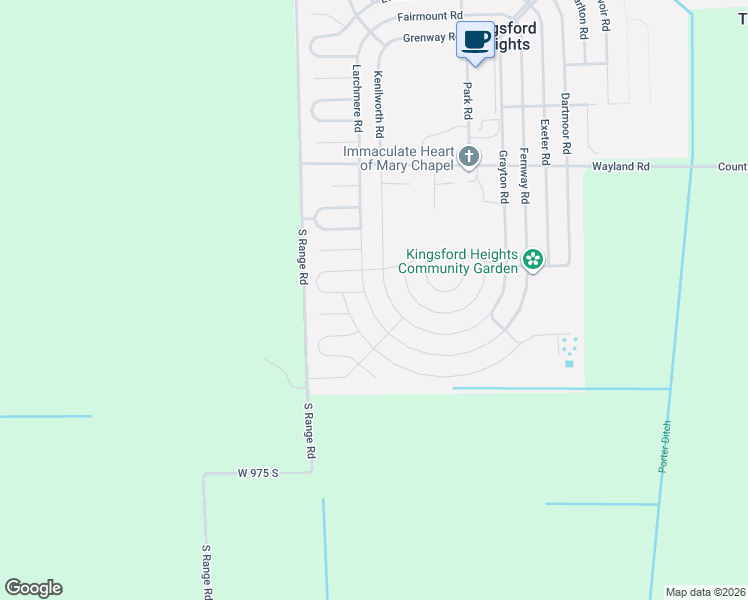map of restaurants, bars, coffee shops, grocery stores, and more near in Kingsford Heights