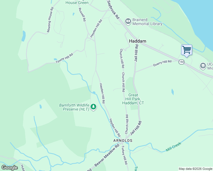map of restaurants, bars, coffee shops, grocery stores, and more near 154 Hayden Hill Road in Haddam