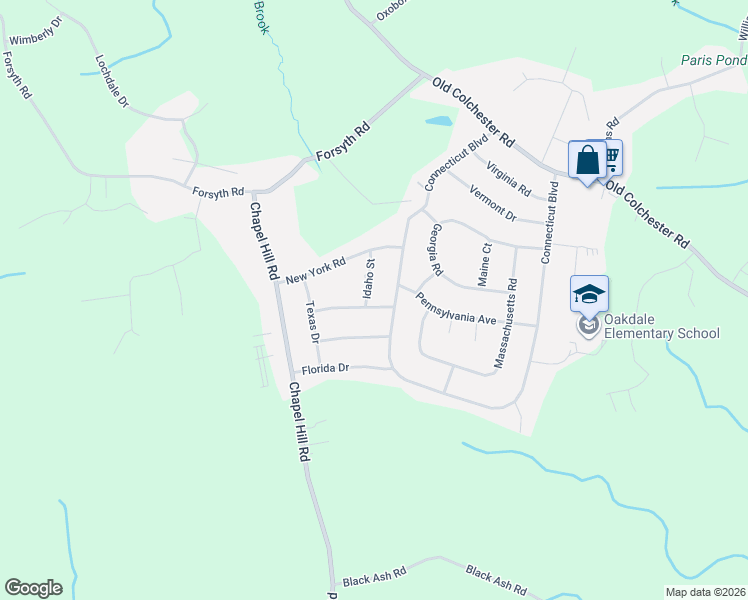 map of restaurants, bars, coffee shops, grocery stores, and more near 11 New Hampshire Lane in Montville