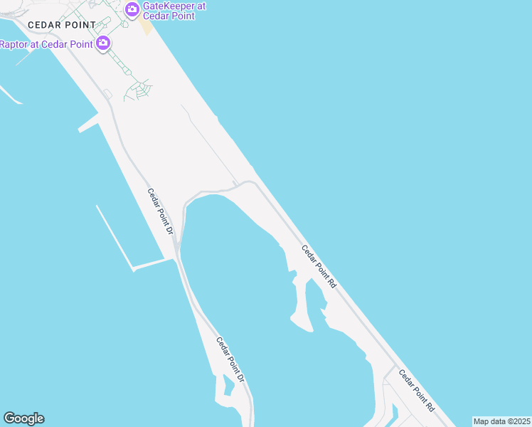 map of restaurants, bars, coffee shops, grocery stores, and more near 2025 Cedar Point Road in Sandusky