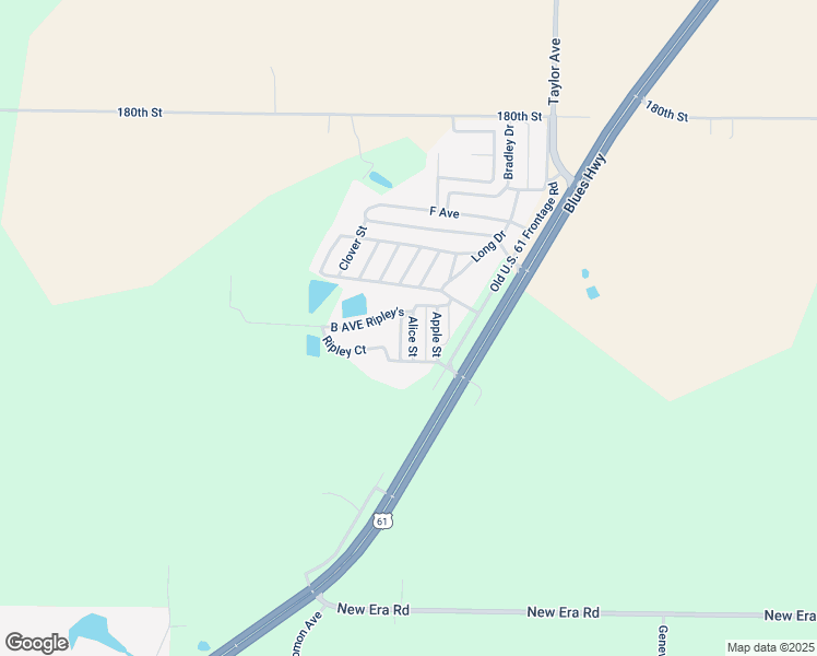 map of restaurants, bars, coffee shops, grocery stores, and more near Alice Street in Muscatine