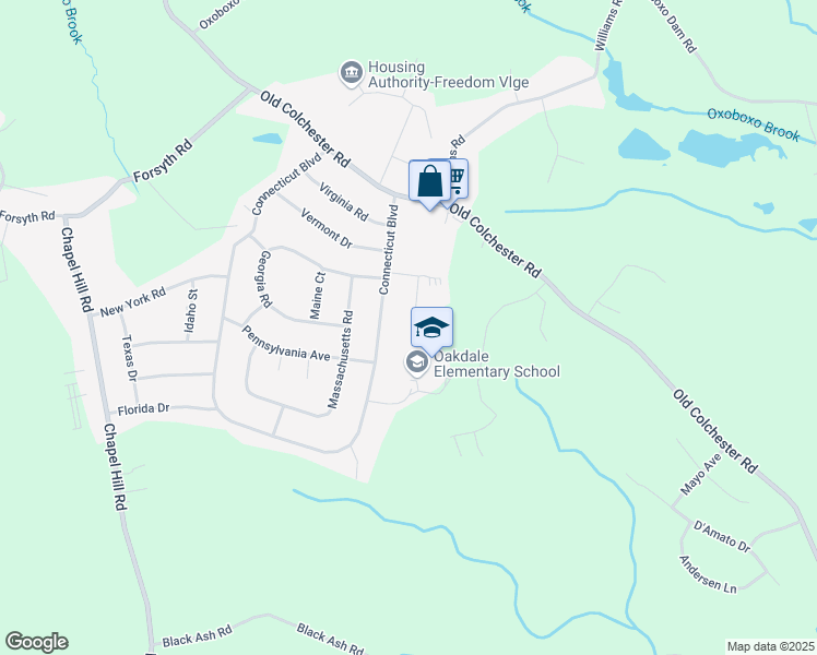 map of restaurants, bars, coffee shops, grocery stores, and more near 30 Indiana Circle in Montville