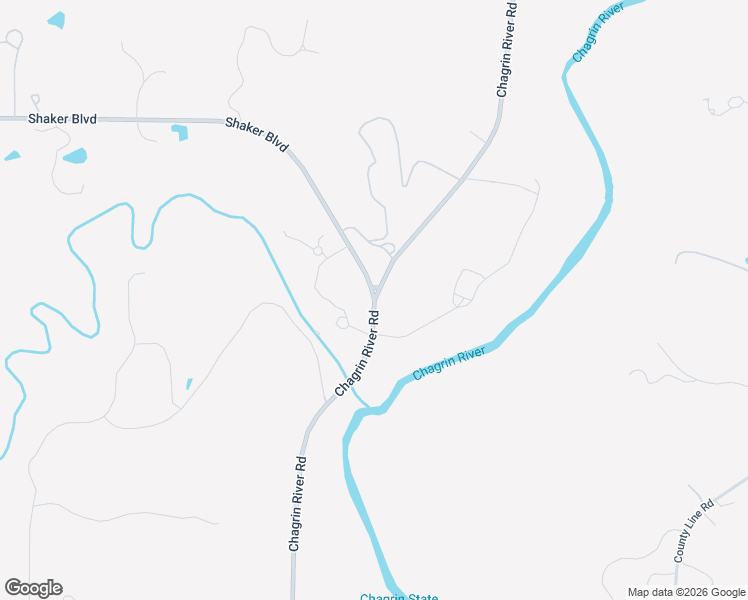 map of restaurants, bars, coffee shops, grocery stores, and more near 44022 Shaker Boulevard in Chagrin Falls