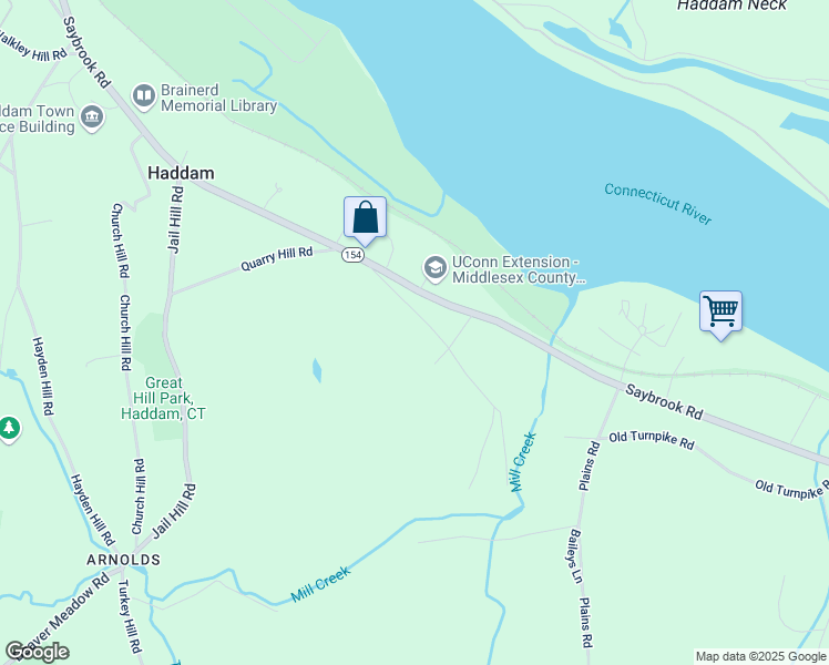 map of restaurants, bars, coffee shops, grocery stores, and more near 46 Park Road in Haddam