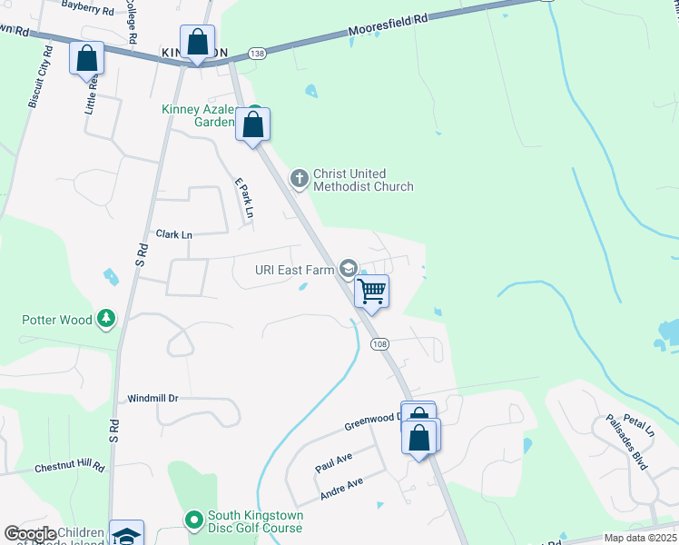 map of restaurants, bars, coffee shops, grocery stores, and more near 2095 Kingstown Road in South Kingstown