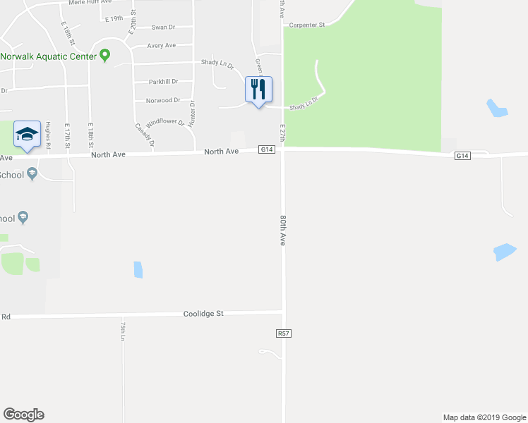 map of restaurants, bars, coffee shops, grocery stores, and more near 2626 North Avenue in Norwalk