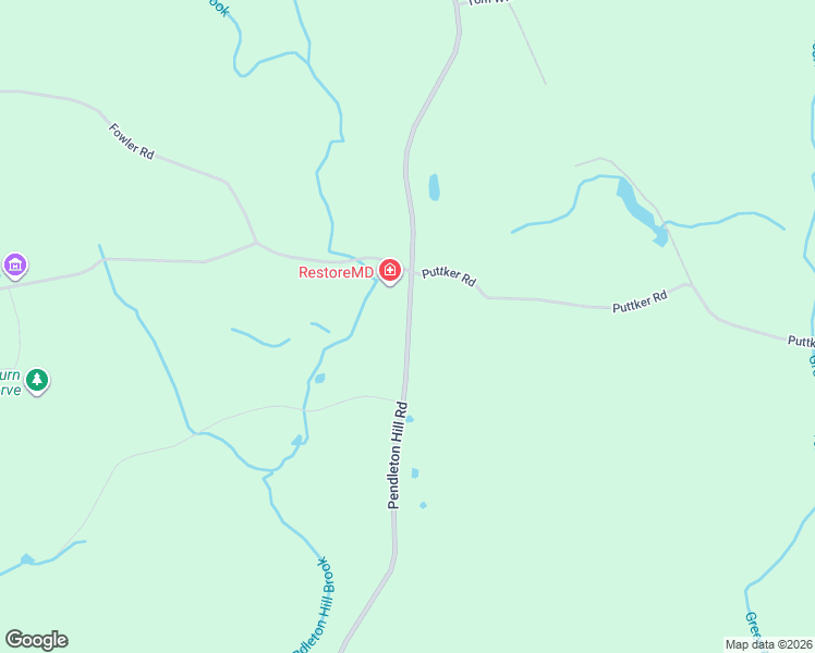 map of restaurants, bars, coffee shops, grocery stores, and more near 523 Pendleton Hill Road in North Stonington