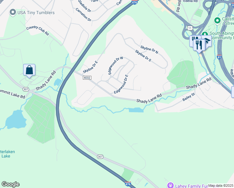 map of restaurants, bars, coffee shops, grocery stores, and more near 502 Locust Lane in Clarks Summit