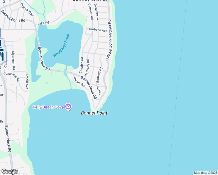 map of restaurants, bars, coffee shops, grocery stores, and more near 256 Colonel John Gardner Road in Narragansett